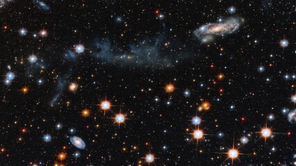 Fototapeta premium Stunning deep space view of galaxies and stars in vast universe.