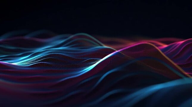 Vibrant digital wave pattern with dynamic neon colors