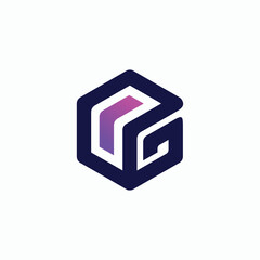 Geometric Logo Design Modern Hexagon with Letter G and R. © @Three
