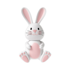 Obraz premium 3D Cartoon Fun and Cute Bunny Illustration for Easter