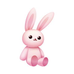 Naklejka premium Cute Easter Bunny Cartoon Illustration