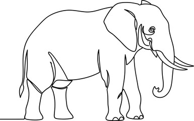 Obraz premium Minimalist single line drawing depicting a majestic African elephant