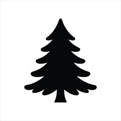 Obraz premium Simple black pine tree silhouette