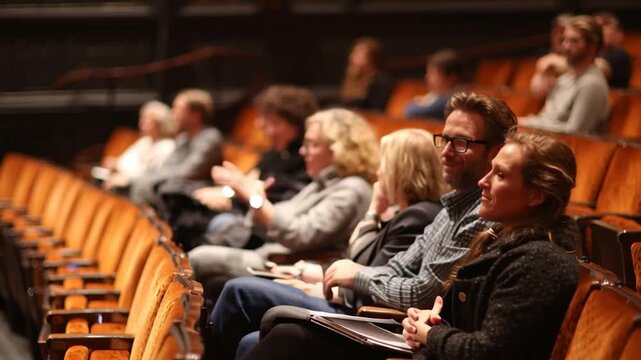 Audience Watching Quiet Theater Rehearsal from Seats