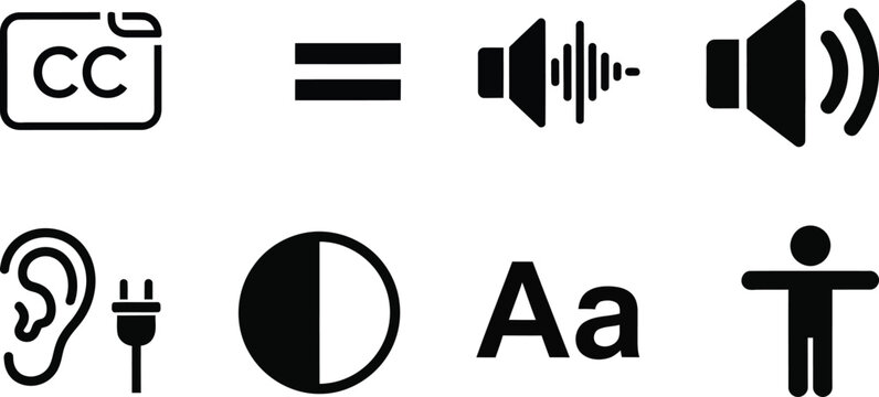 Accessibility icons isolated on transparent background