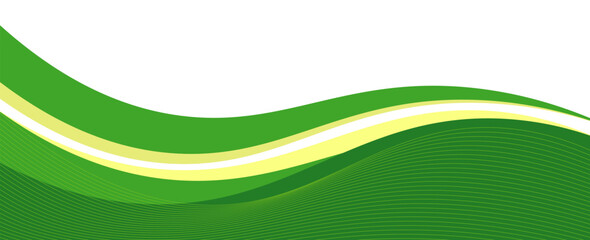 Vector green line background curve element with white space for text and message design, overlapping layers, © Syafa