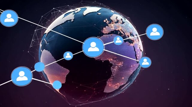 Global Network Connection and Communication Concept.