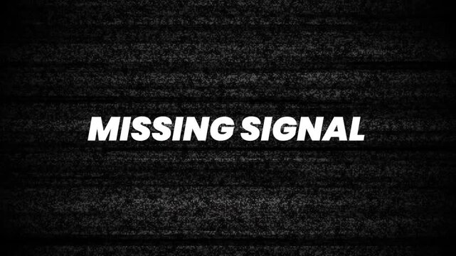 Abstract black and white art with missing signal text overlay, ideal for marketing designs, technology concepts, or communication themes. seamless loop 4k
