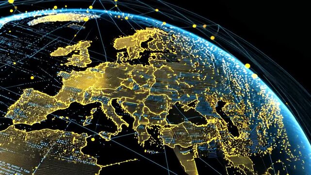 Global network connectivity and communication technology illustration.