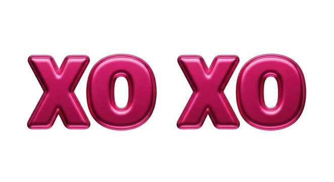 A pink xo xo text isolated on transparent background