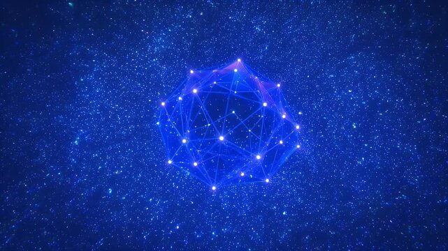 Swirling vortex of vibrant blue light particles, dotted with bright white and colored specks