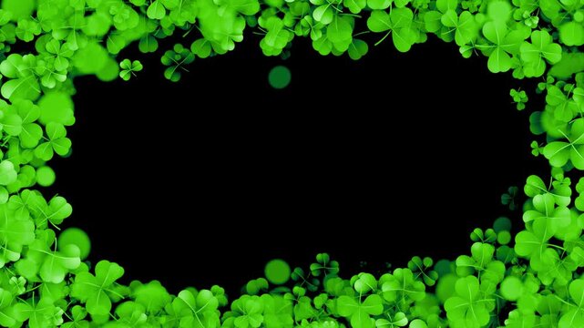 St. Patrick's Day Background Loop With Floating Shamrocks