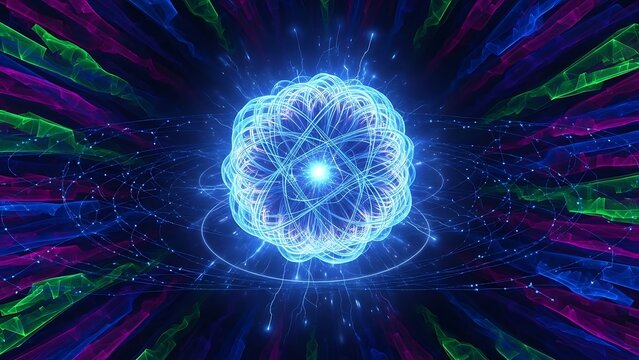 Quantum atom core with blue light energy