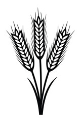 wheat icon, wheat ear silhouette, grain icon, cereal crop symbol cereal grain symbol illustration