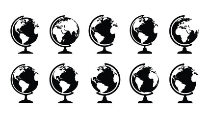 A set of black and white globes on stands © SILHUETTECHEMBER