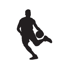 Man playing basketball silhouette vector on white background © Awais