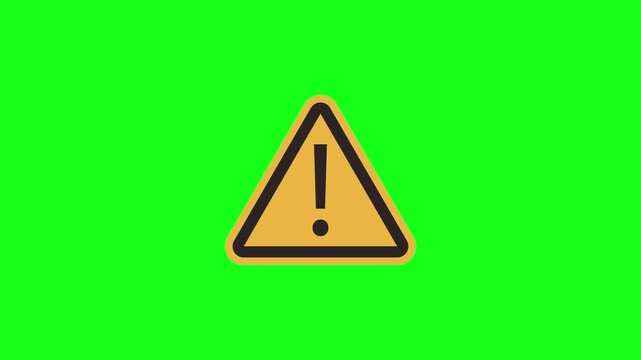 video warning sign on a green background