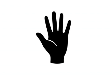 Fototapeta premium Human hand icon silhouette, open palm gesture symbol isolated