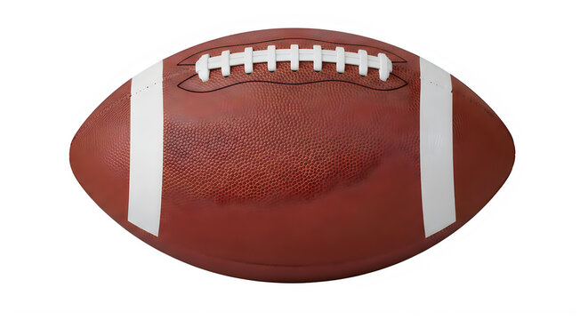 Classic brown leather football with white stitching and laces