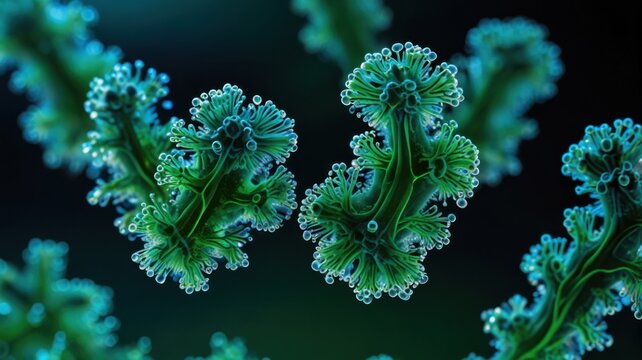 Scientific Visualization of Filamentous Microalgae Colony Floating in Aquatic Microbiology Culture