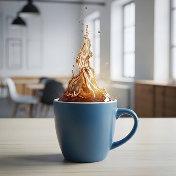Surreal silliness unleashed a bizarrely large dessert in a teeny mug