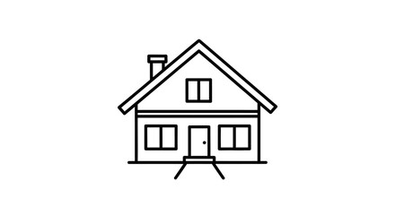 Fototapeta premium Simple house outline illustration on white background for various applications