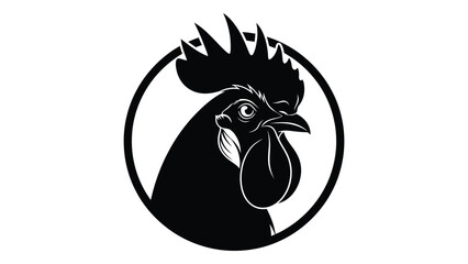 A black rooster's head in a circular frame © SILHUETTECHEMBER