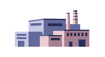 Obraz premium Industrial factory building illustration isolated on white background