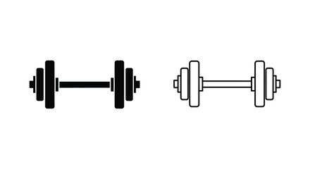 Black and white dumbbells two different styles a striking silhouette © Rina