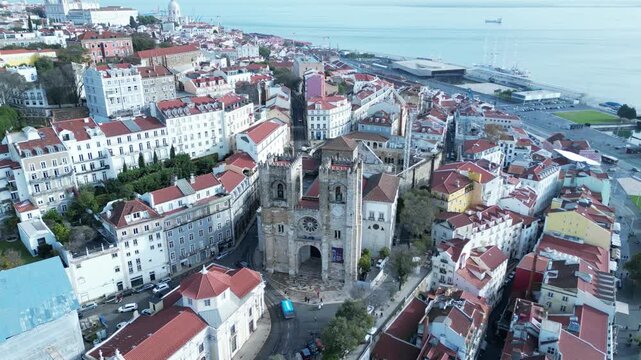 S&atilde;o Jorge Castle in Lisbon Portugal, Exterior View of Historic Landmark