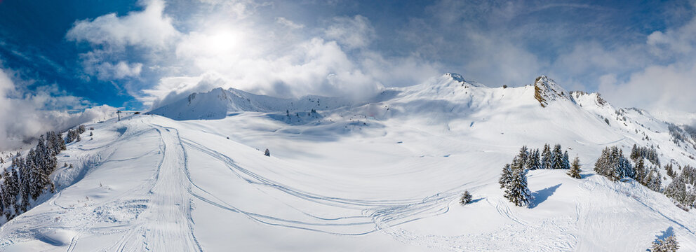 Praz de Lys Sommand Ski Resort Winter Aerial