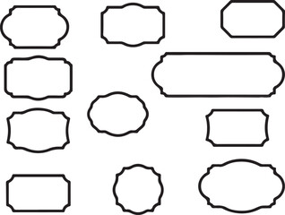 Obraz premium Assortment of Ornate Decorative Frames and Labels