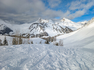 Praz de Lys Sommand Ski Resort Winter Aerial
