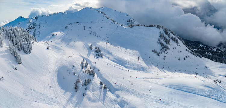 Praz de Lys Sommand Ski Resort Winter Aerial
