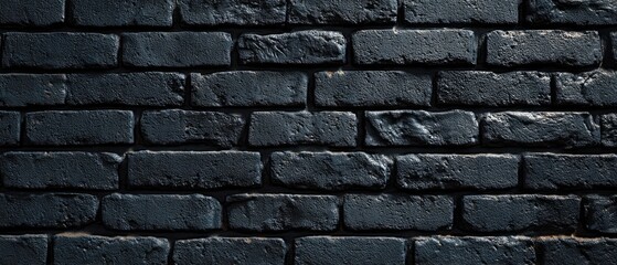 Obraz premium Dark and Grungy Brick Wall Texture Background with Rough Surface and Uneven Bricks.