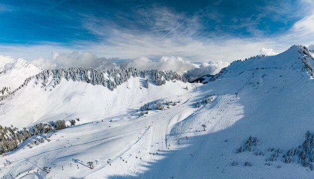 Praz de Lys Sommand Ski Resort Winter Aerial