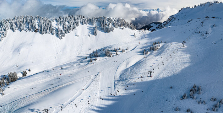 Praz de Lys Sommand Ski Resort Winter Aerial