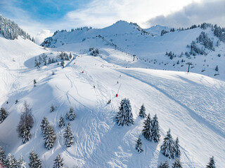 Praz de Lys Sommand Ski Resort Winter Aerial