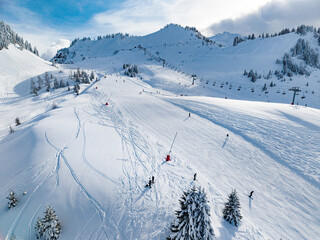 Praz de Lys Sommand Ski Resort Winter Aerial