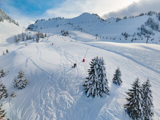 Praz de Lys Sommand Ski Resort Winter Aerial