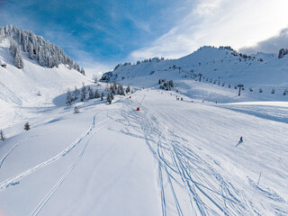Praz de Lys Sommand Ski Resort Winter Aerial