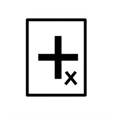 Obraz premium Black and white plus icon inside a bordered frame