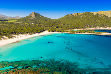 Obraz premium Cala Agulla, Majorca Mallorca, Balearic Islands, Spain