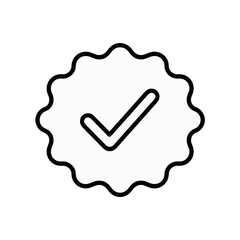 Verified badge outline icon with checkmark