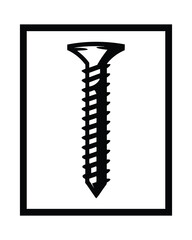 Various screw silhouettes vector, hardware screw icon collection
