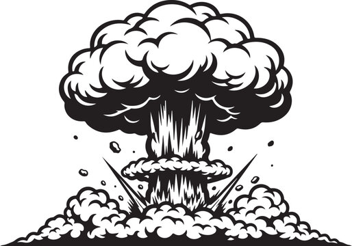 Mushroom Cloud Explosion Vector  Art