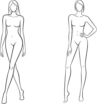body outline for dress design Fashion Design - Skirt and Dress Drawing Template - Back