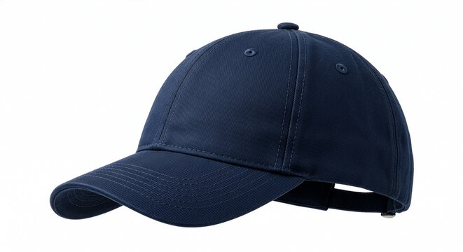 Blank Navy Blue Baseball Cap Mockup Isolated on White Background for Branding Design