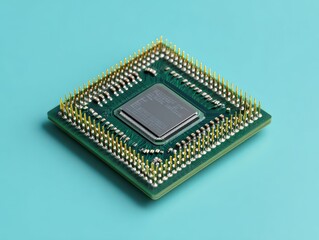 processor cpu isolated isolated on a light blue background
