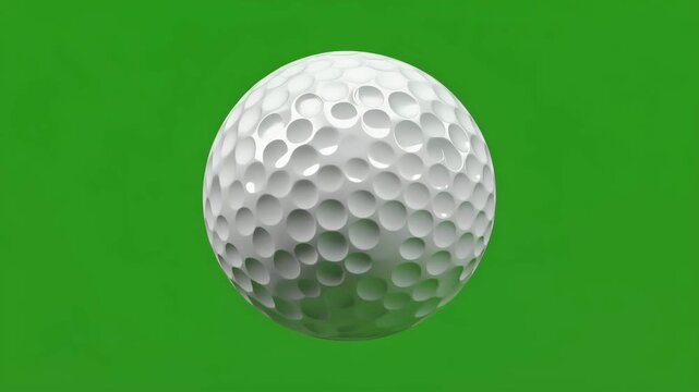 Golf Ball Rotating Animation on Green Screen Background